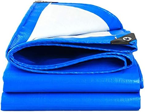 SOVIYAS Heavy Duty Tarp Tarpaulin Reinforced Eyelets Thick 3m x 4m 9ft x13ft (3 x 4 m,150g/m²) PE Tarpaulin Waterproof Blue tarp Sheet Premium Quality Cover Tarp for Outdoor Camping