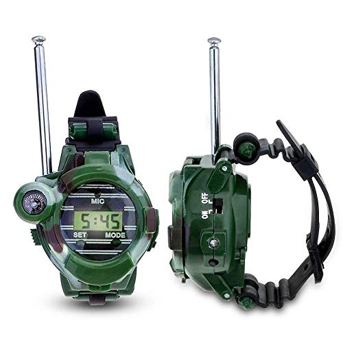 Domccy 2 PCS Watch Walkie Talkies for Kids Long Range Two-Way Radio Camo Outdoor Army Toys 150 Meters Toys & Games, Doll House, Children's Toys, Halloween Game