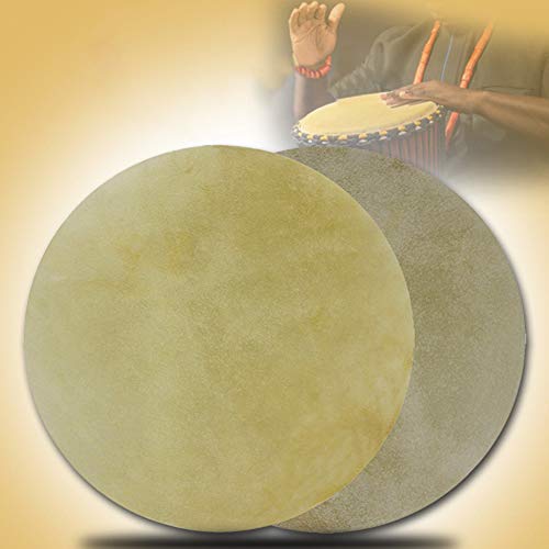 dezirZJjx Drum Skin,2Pcs 29/31cm Round Buffalo Leather African Bongo Drum Surface Skin Accessories 8.5 inch - Thumbnail 5
