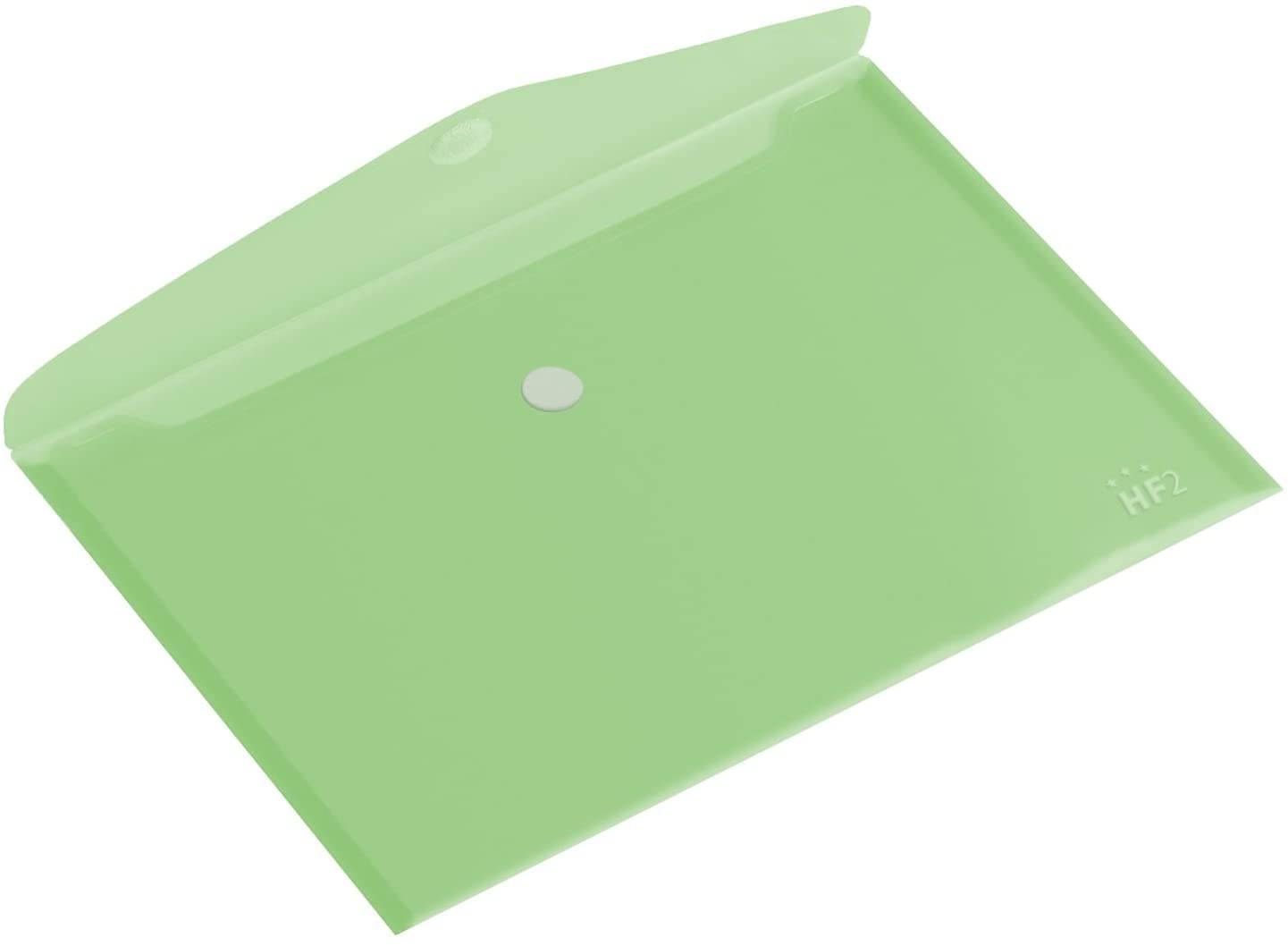 Europel Pack of 10 Wallet Folder | A4 Size | Envelope Document Folder with Hook & Loop Closure | Clear Green | for Home, Offices, School & Businesses | Landscape Document Organizer & Holder