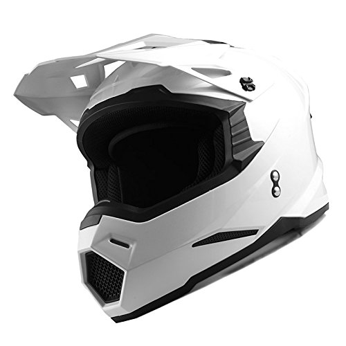 1Storm Adult Motocross Helmet BMX MX ATV Dirt Bike Helmet Racing Style HF801; Glossy White 1Storm Adult Motocross Helmet BMX MX ATV Dirt Bike Helmet Racing Style HF801; Glossy White