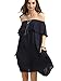 SheIn Women's Off Shoulder Ruffle Plain Shift Dress