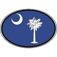 South Carolina Blue Flag Euro Oval Bumper Sticker