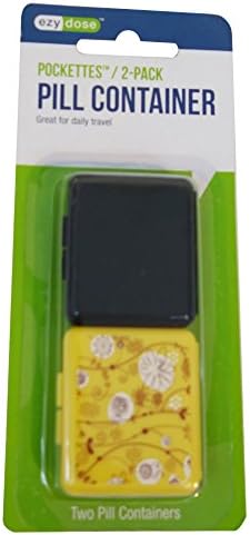 Indestructo Travel Pill Boxes, Yellow, 2-Pack (4 Pieces)