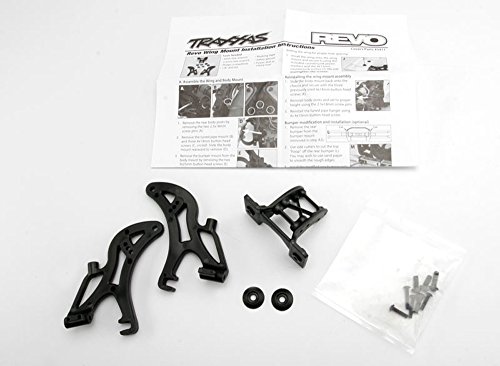 Traxxas 1/10 E-Revo BL BLACK PLASTIC WING, DECALS & MOUNT Spoiler Airfoil