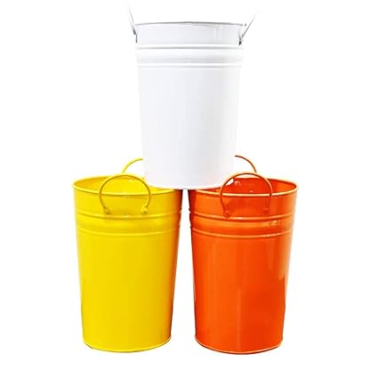 Ascent Homes Metal Bucket Planter with Handles, Multicolour, 5.5