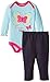 Bon Bebe Baby Girls' Newborn Kisses Knit Denim Jegging Set, Butterfly Blue, 0-3 Months