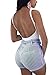 BEAGIMEG Womens High Waist Stripe Casual Shorts with Pockets Belt Dark Blue, Dark Blue, Small