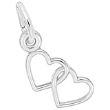 2 Hearts Charm In Sterling Silver, Charms for