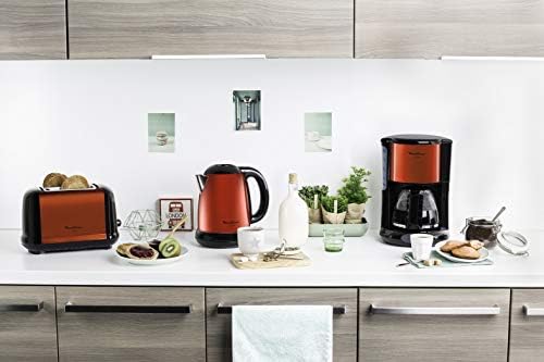 MOULINEX Bouilloire SUBITO rouge 1,7L Inox Bouilloire sans fil Résistance cachée Niveau d'eau visible BY540510