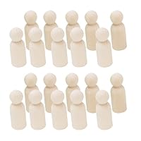 dailymall 20Pcs Wood People Peg Dolls Natural Unfinished Craft Boy Girls Bodies Wood Shape - 35mm Man