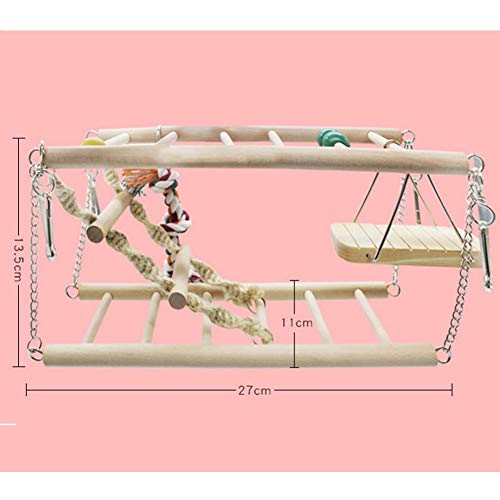 DENTRUN Parrot Playstand Bird Play Stand Cockatiel Playground, Wood Gym Playpen Ladder Toys, Exercise Large Parrots Ladders Playgym Electus Cockatoo Parakeet Conure Toy Climbing Tree