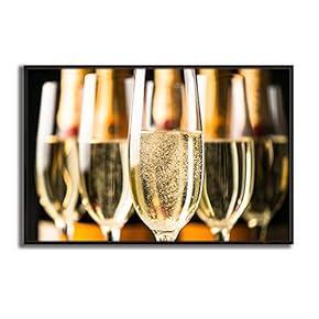 Framed Canvas Wall Art Wine Cups Canvas Prints Home Artwork Decoration for Living Room,Bedroom - 16x24 inches