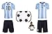 2018 World Cup Argentina Messi Kids #10 Soccer Kit Jersey and Shorts All Youth Sizes