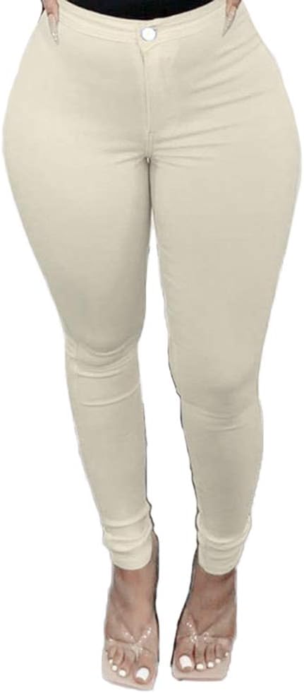 beige skinny trousers womens