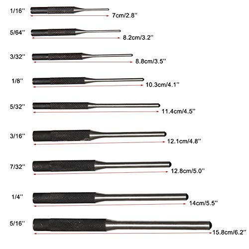 Roll Pin Punch Set 9 Piece Gunsmith Punch Kit