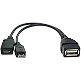 TV xStream USB OTG Cable for Firesticks 4K/4K Max/Cube/lite/2nd Gen, Android Devices and Host Devices, Universal Micro Power Enabled Adapter, 6-Inch
