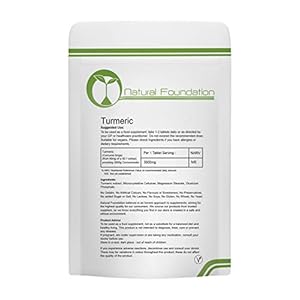 Turmeric Tablets High Strength 3,000mg 90% Curcumin Supplement for Inflammation Digestive Health & Joint Support Tumeric Made in The UK | Natural Foundation Supplements (120)