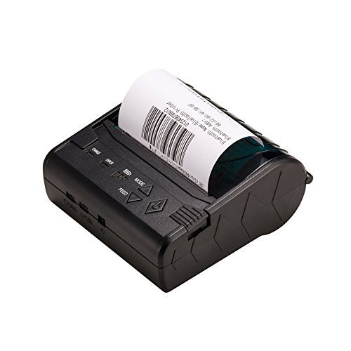 ZKTeco Mini Wireless Bluetooth Printer/Thermal Receipt Printer/Portable Personal Printer,80mm Pocket Mobile POS Compatible with Android & IOS & Windows & Linux systems and ESC/POS/STAR Print Com