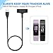 QIBOX Compatible Fitbit Inspire HR Charger, 2-Pack Inspire HR Charging Cable Clip Accessories Replacement USB Charging Cord Dock Stand for Fitbit Inspire Smartwatch (1.1 Ft+3.3Ft)