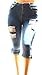Jack David Premium Women's Plus Size Stretch MID Rise Blue Denim Jeans Capri Pants
