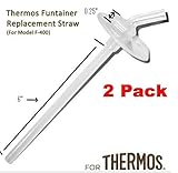 Thermos Funtainer Replacement Straw 12 Ounce For Bottle Model Number F400 (Thermos Funtainer Without The Handle On The Lid) - 2 packs