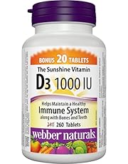 Webber Naturals Vitamin D3 1,000 IU, 260 Tablets, For Healthy Bones, Teeth, and the Maintenance of Good Health, Vegetarian