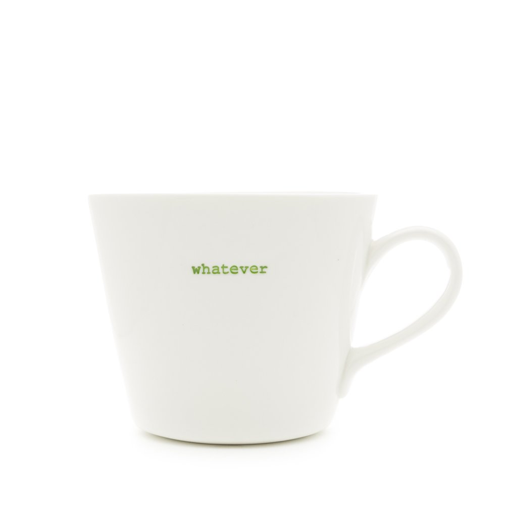 Keith Brymer Jones - Word Range - Standard Ceramic White Mug - Whatever - 350ml - Gift Boxed