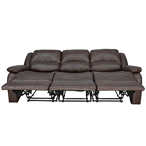 RecPro Charles Collection | 80" Triple Recliner RV Sofa & Drop Down Console | RV Zero Wall | Wall Hugger Recliner | RV Theater Seating | RV Furniture | RV Living Room (Slideout) Furniture | Mahogany - Thumbnail 3