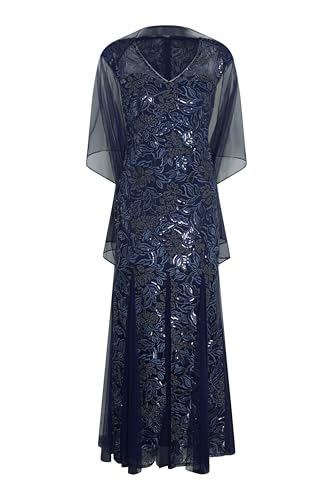 Gina Bacconi Womens Maxi with Matching Scarf Cocktail Dress, Navy, 12 UK