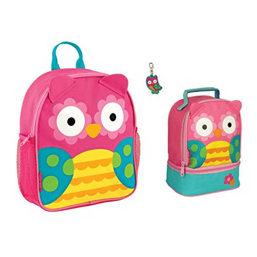 Stephen joseph girls mini owl backpack, lunch pal and zipper pull