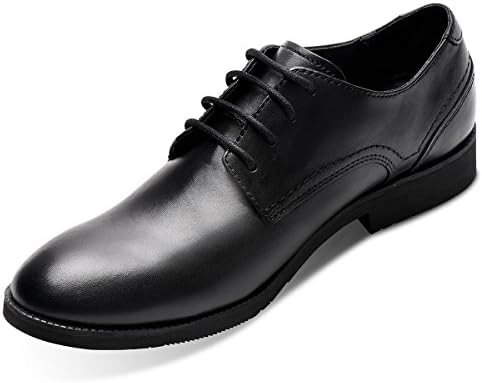 Men's Leather Lined Oxford Shoes Lace-up Plain Toe Formal Dress Shoes Black 10.5