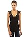 PattyBoutik Women Ruched Eyelet Tie Back Sleeveless Tops (Black S)