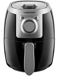 Chefman TurboFry 2 Liter Air Personal Compact Healthy Fryer w/Adjustable Temperature Control, 30 Minute Timer and Dishwasher Safe Basket, Black