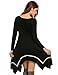Meaneor Shirt Dress for Women, Womens Long Sleeve Casual Irregular Hem Loose Tunic Shirt Dress-Valentine's Days Gift for Her (Black,XXL)