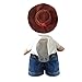 NACOCO Cowboy Costume with Hat for Cat and Small Dog - Halloween Clothes (Large) Blue