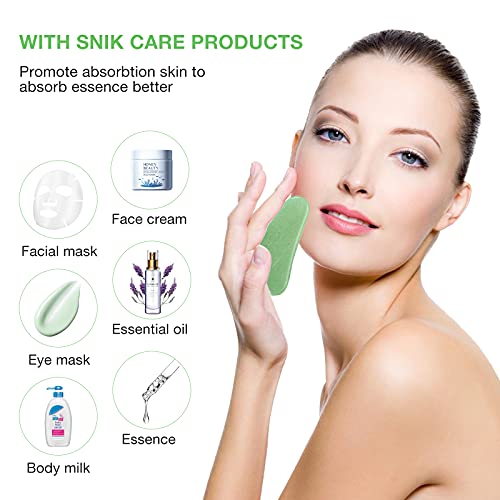 Gua Sha Facial Tool, Nature Jade Stone Guasha Massage Tool - Nature Jade Stone for Scraping Facial and SPA Acupuncture Therapy, Heart Shape Jade Trigger Point Treatment on Face