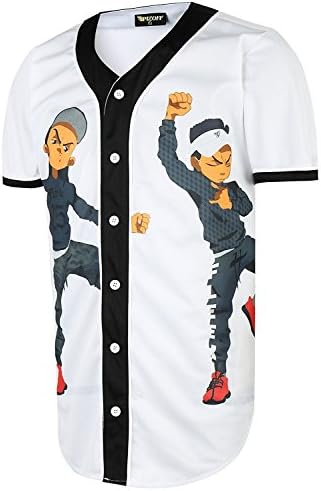 Smile Style Unisex Arc Bottom 3D Print Baseball Team Jersey Shirt