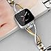 Wearlizer Metal Replacement for Fitbit Versa/Versa 2/Versa Lite/Versa SE Bands for Women Rose Gold Silver Black Small Large (Gold + Silver)