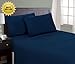 HC COLLECTION 1800 Series Microfiber Sheet & Pillow Case Set(Queen, Navy Blue)