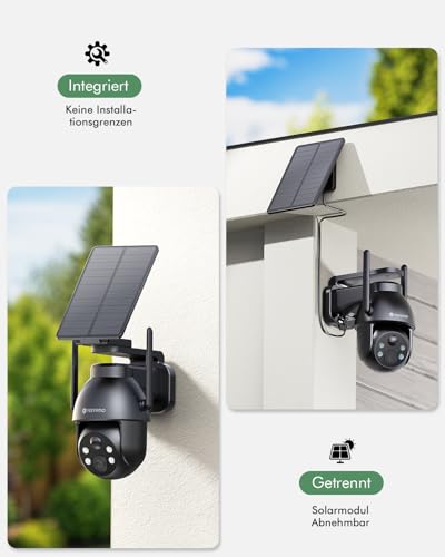YESYAMO 2K Überwachungskamera Aussen Akku, 355°/90° Pan Tilt WLAN Kamera mit Farbnachtsicht, solar Kamera Überwachung außen, PIR Bewegungsmelder, IP66, Cloud/SD Storage, 2-Wege-Audio, 2,4 GHz WLAN thumbnail 3