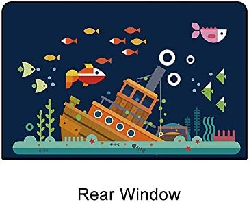 Car Sun Shade, 30.7" × 19.7" Car Sunshade Protector, Maximum UV Rays Protection For Your Child (Sea Rear)