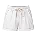 Vcansion Women’s Elastic Waist Cotton Linen Beach Shorts with Drawstring Plus Size Casual Shortsthumb 1
