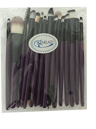 MELADY20pcs Multi-function Purple+Black Pro Cosmetic Powder Foundation Eyeshadow Eyeliner Lip Makeup Brushes Sets
