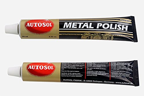 Autosol Metal Polish 3.33 Oz.(75ml) Copper Brass Alumium and more with Polishing Clothes