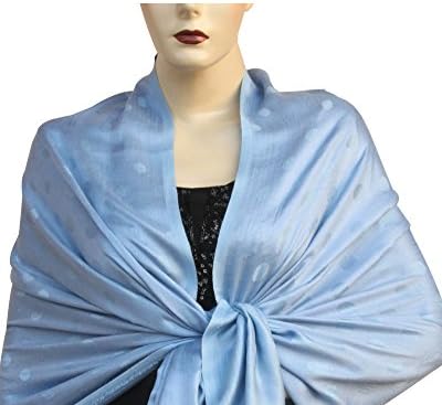 Pashm Soft Pashmina Feel Solid Colour with Dotted Design Stole Shawl 78"x28"
