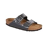Birkenstock Unisex Arizona Gray Patent Leather Sandals - 6-6.5 B(M) US Women