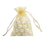Ling's moment 5x7 Inch Organza Gift Bags Pack of 100 (Gold)