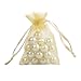 Ling's moment 5x7 Inch Organza Gift Bags Pack of 100 (Gold)