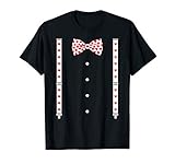 Hearts Bow Tie & Suspenders Valentine's Day Costume T-Shirt